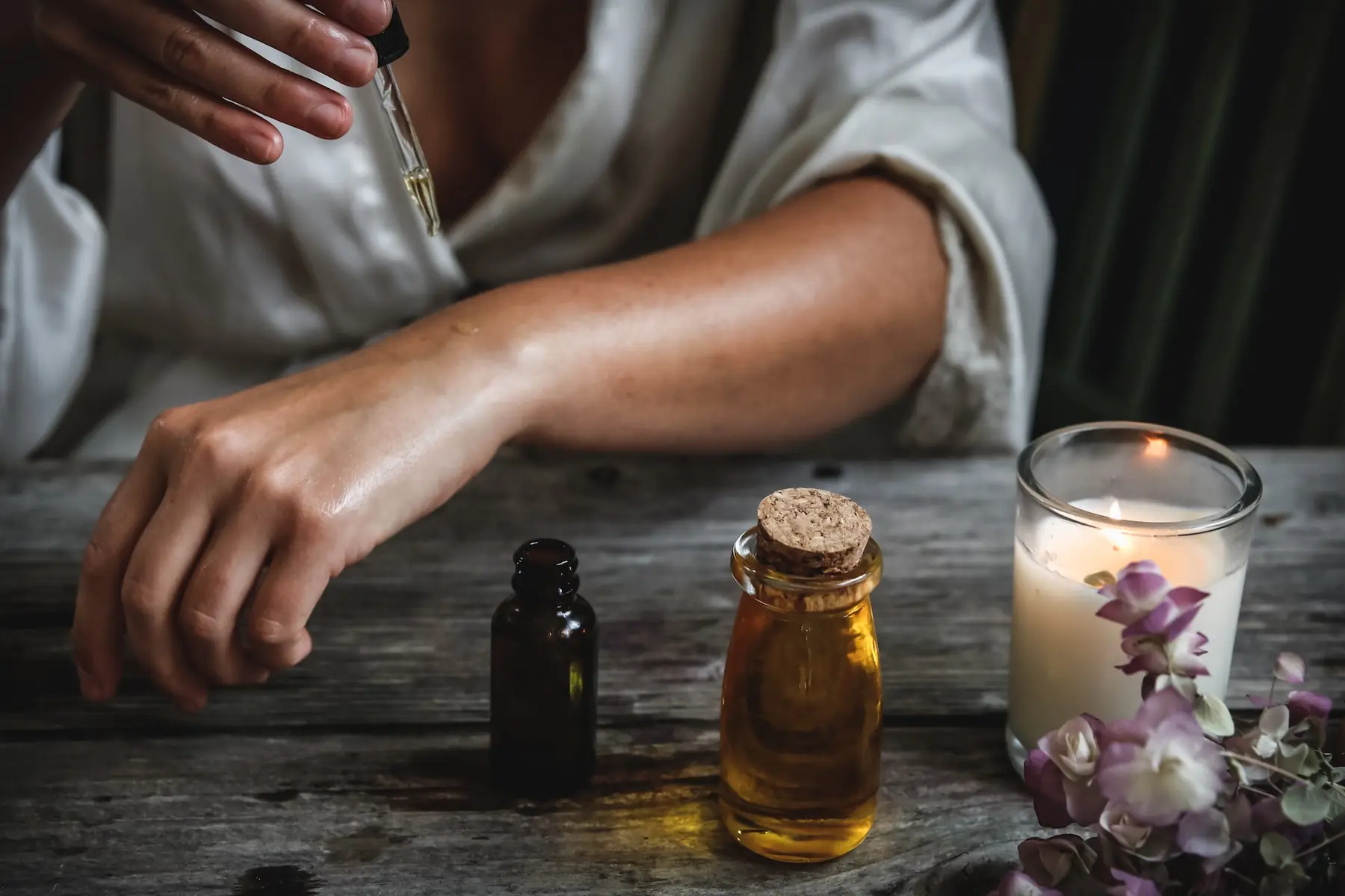 Huiles de massage et bougies