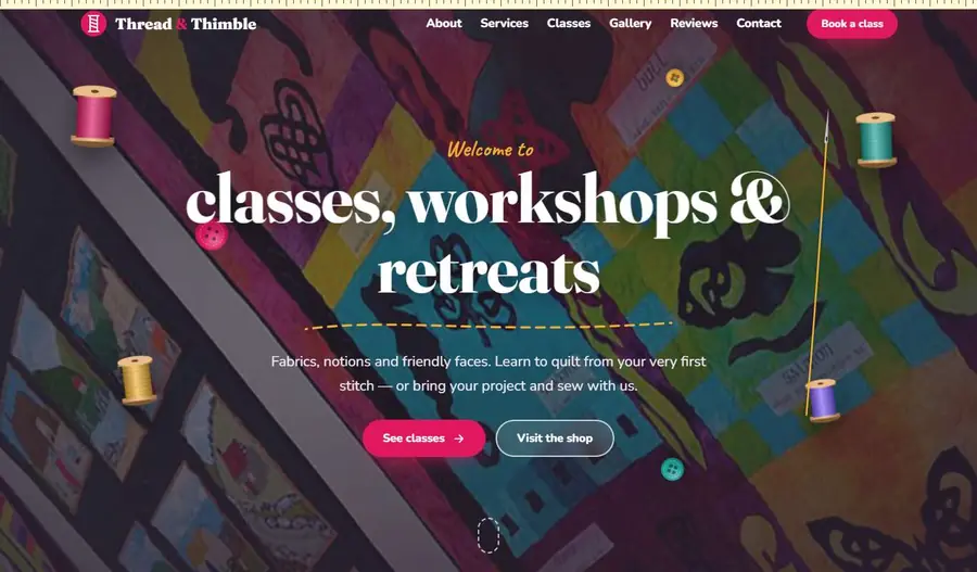 Quilt shop template preview